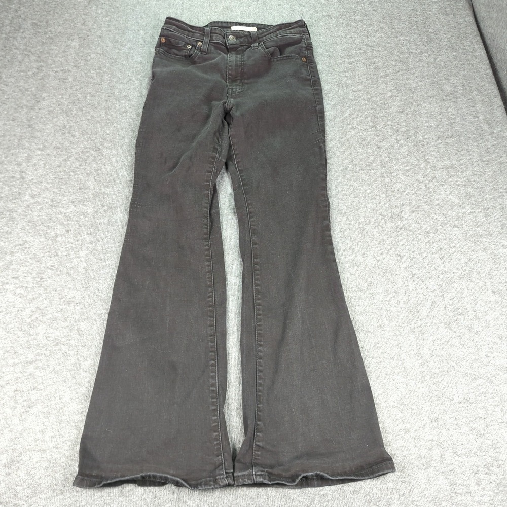 Levis Jeans Womens 29 Black 726 Flare Stretch Casual Hippie Boho